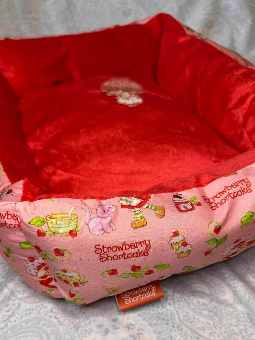 Strawberry Shortcake Plush Red & Pink Small Pet Bed